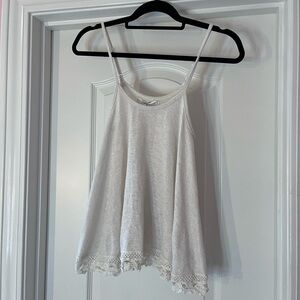 White Crotchet Lace Tank